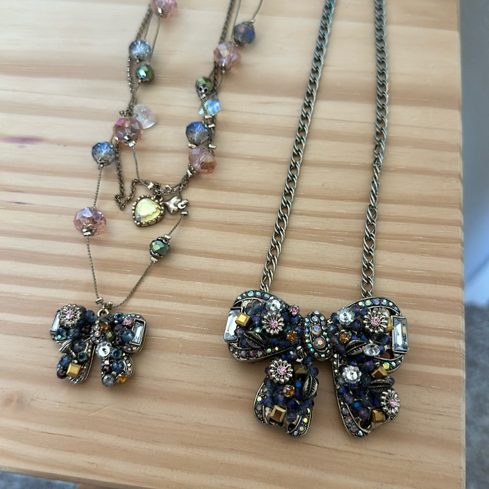 Betsey Johnson Bow Necklaces